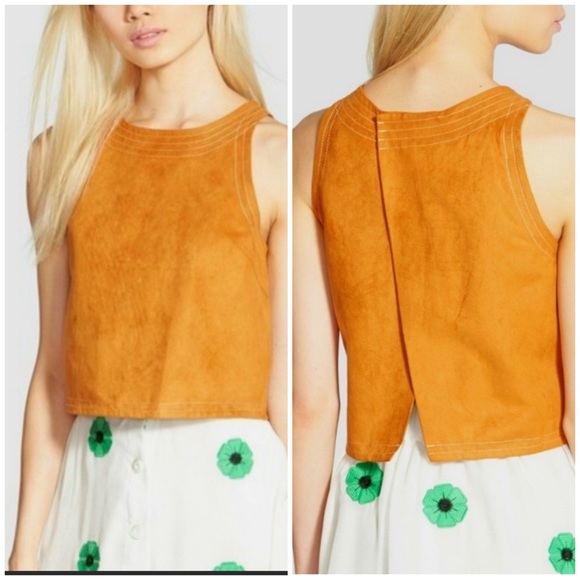Sister Jane Tops - Sister Jane Faux Suede Crop Top Size Medium